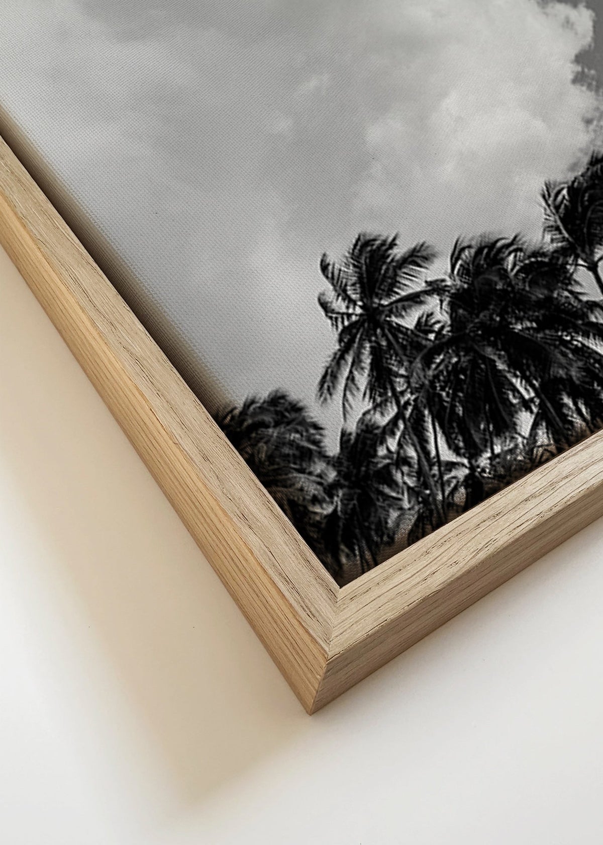 Arte paesaggistica con palme e cielo drammatico – Canvas detail