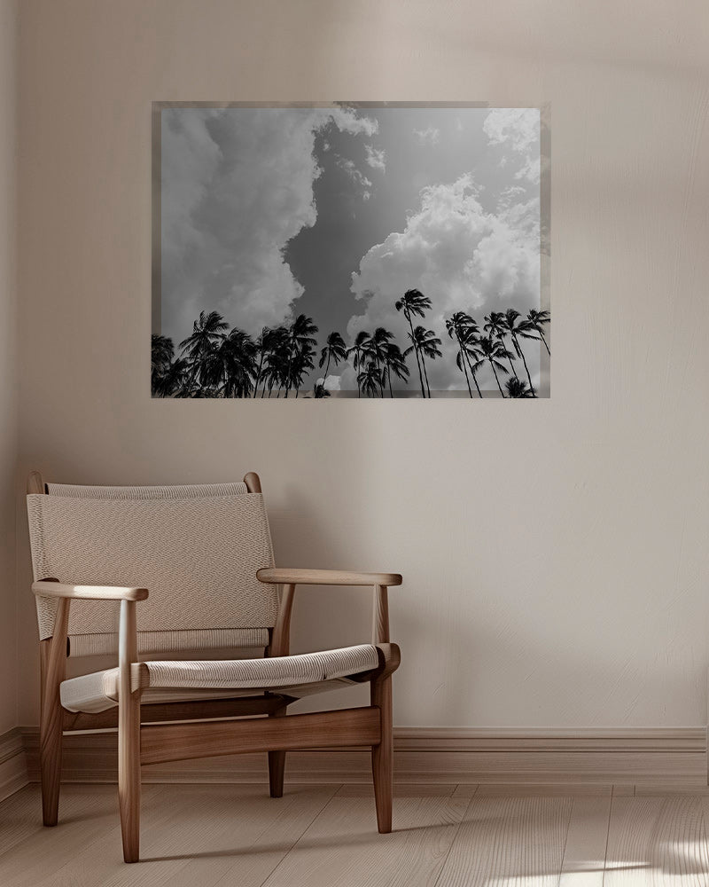 Arte paesaggistica con palme e cielo drammatico – Canvas