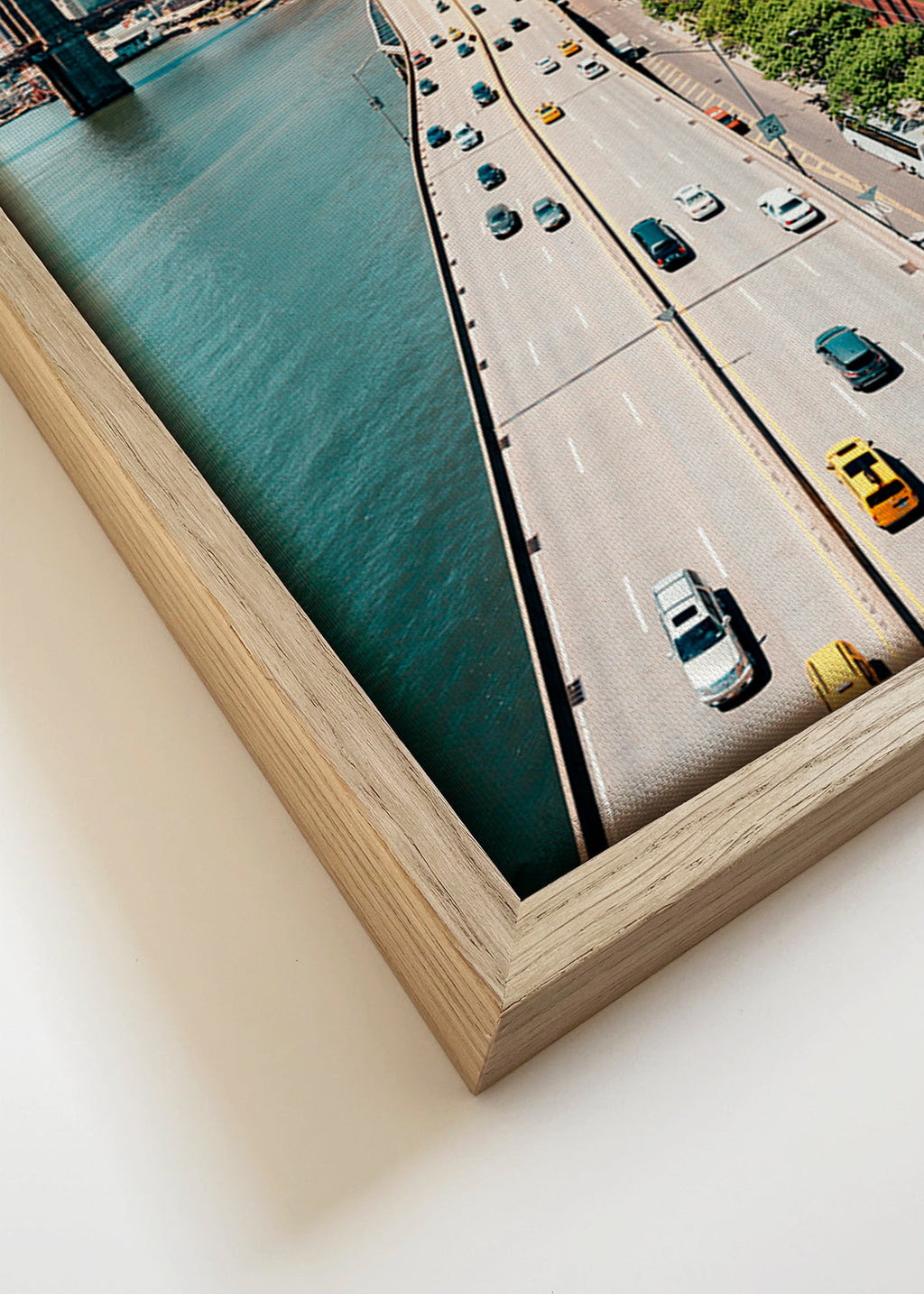 Poster di viaggio: skyline e ponte visti dall'alto – Canvas detail