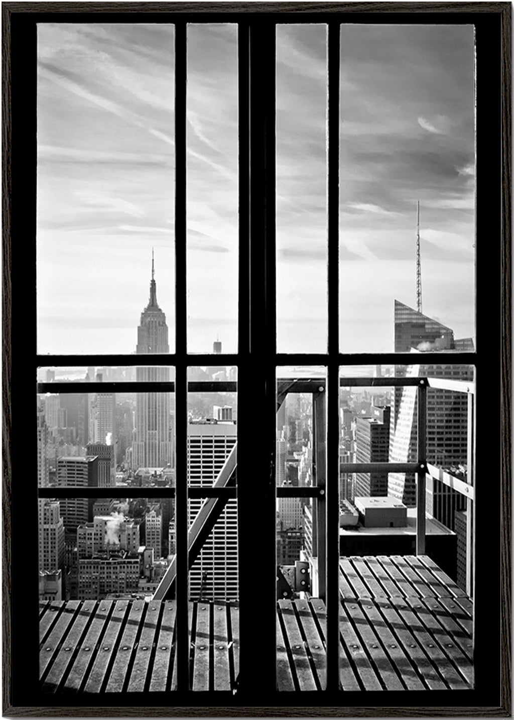 Quadro città vista dalla finestra – Black Frame