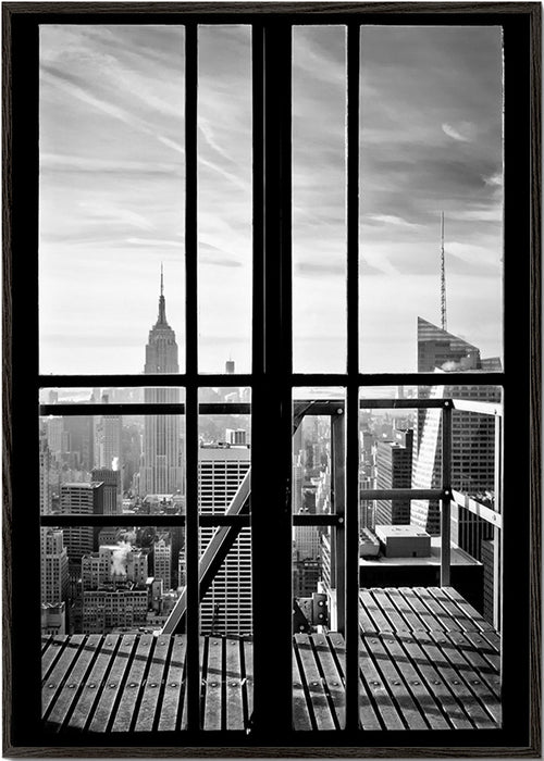 Quadro città vista dalla finestra – Black Frame