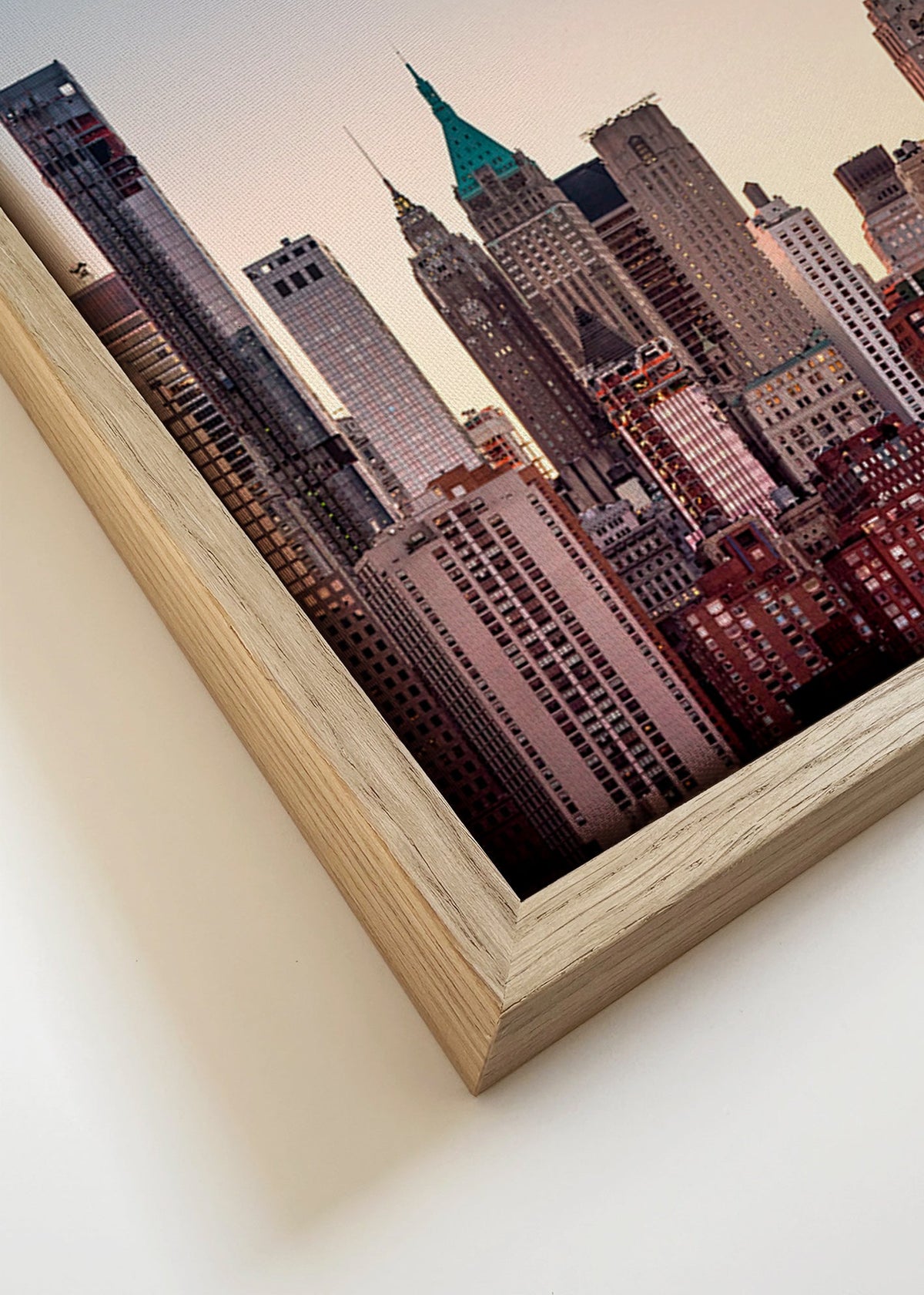 Poster città con skyline al crepuscolo – Canvas detail