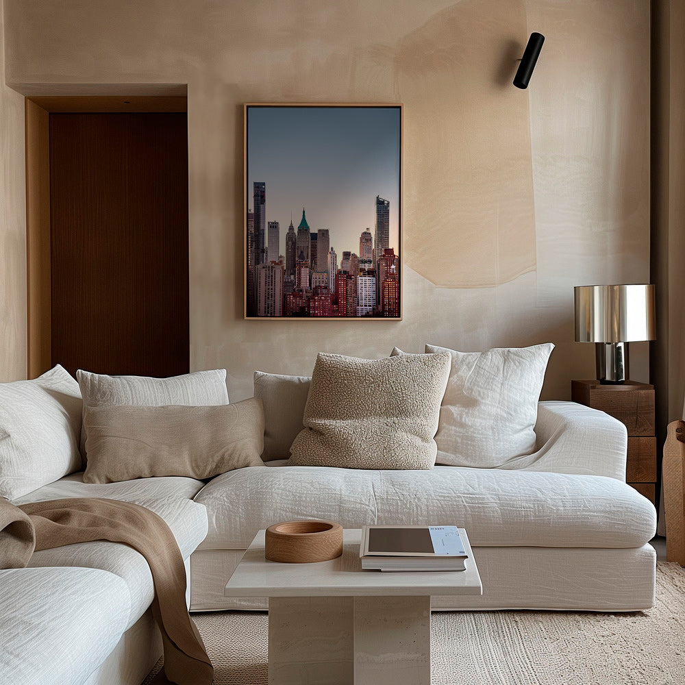 Poster città con skyline al crepuscolo – Canvas1