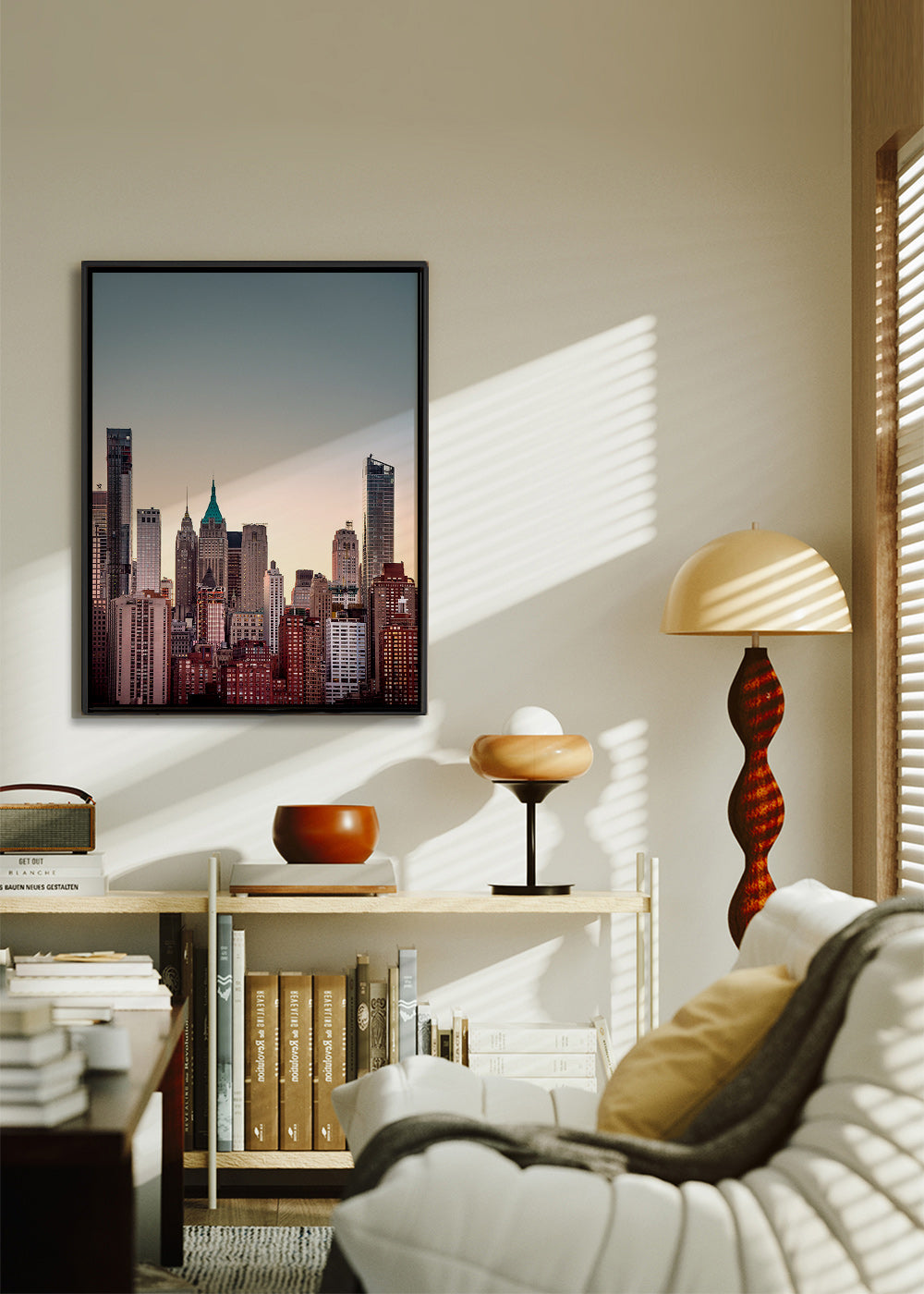 Poster città con skyline al crepuscolo – Canvas2