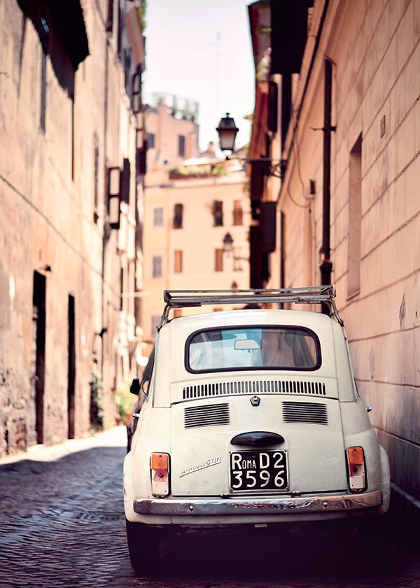 Arte da cucina in viaggio: auto d'epoca in via romana