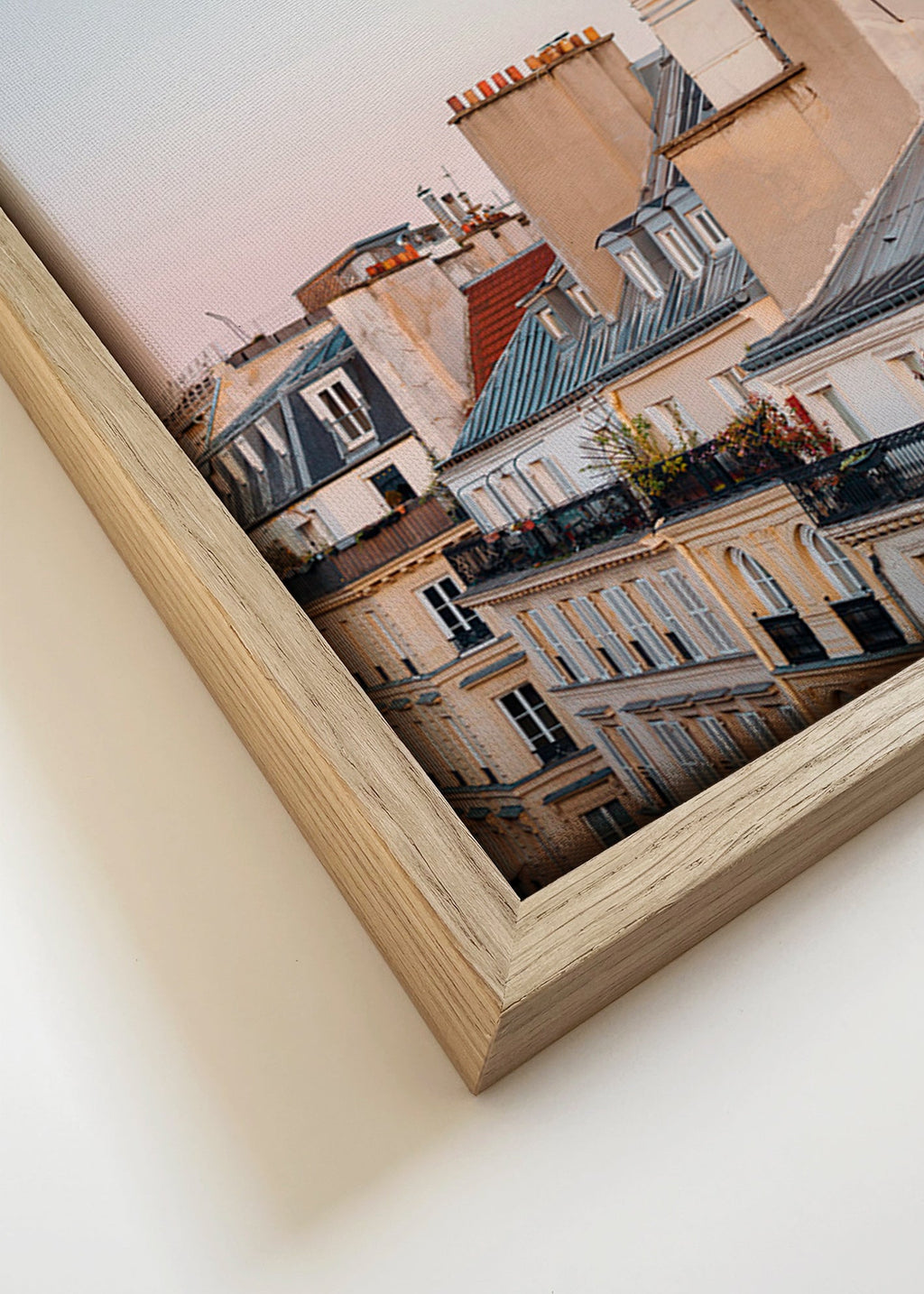 Quadro città con tetti all'alba – Canvas detail