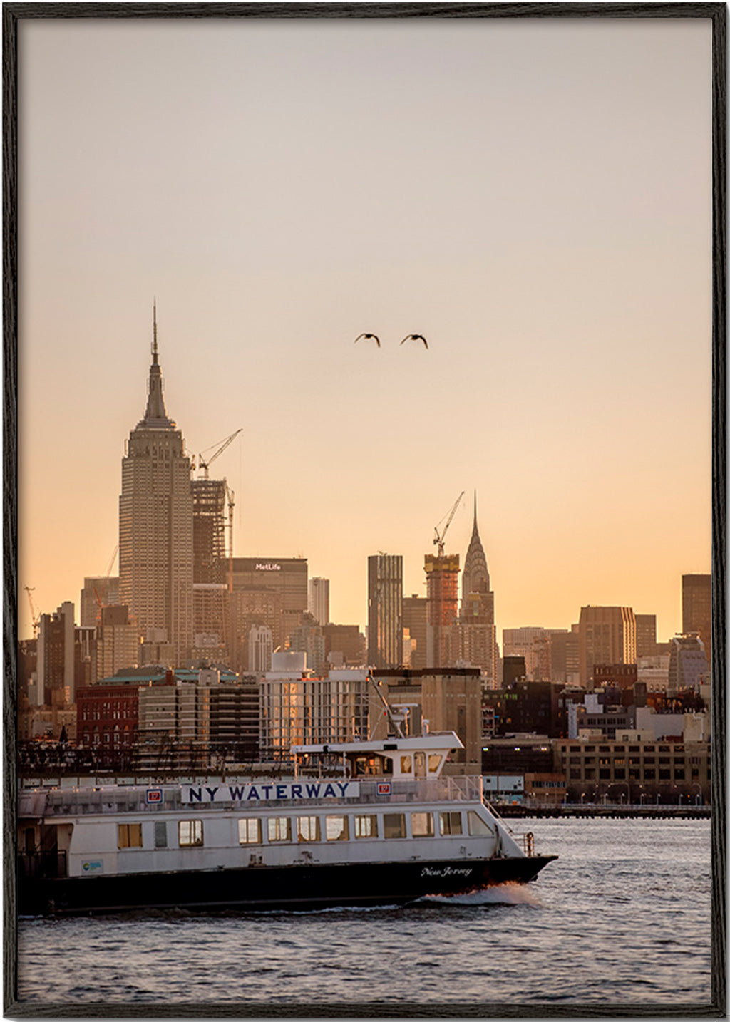 Arte da città Skyline di Manhattan – Black Frame