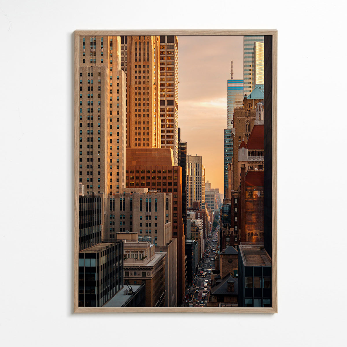 Paesaggio urbano all'alba – Oak Frame