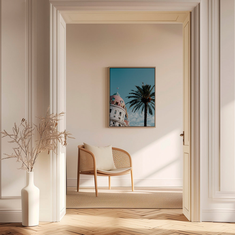 Quadro città Riviera con cupola e palma – Canvas2