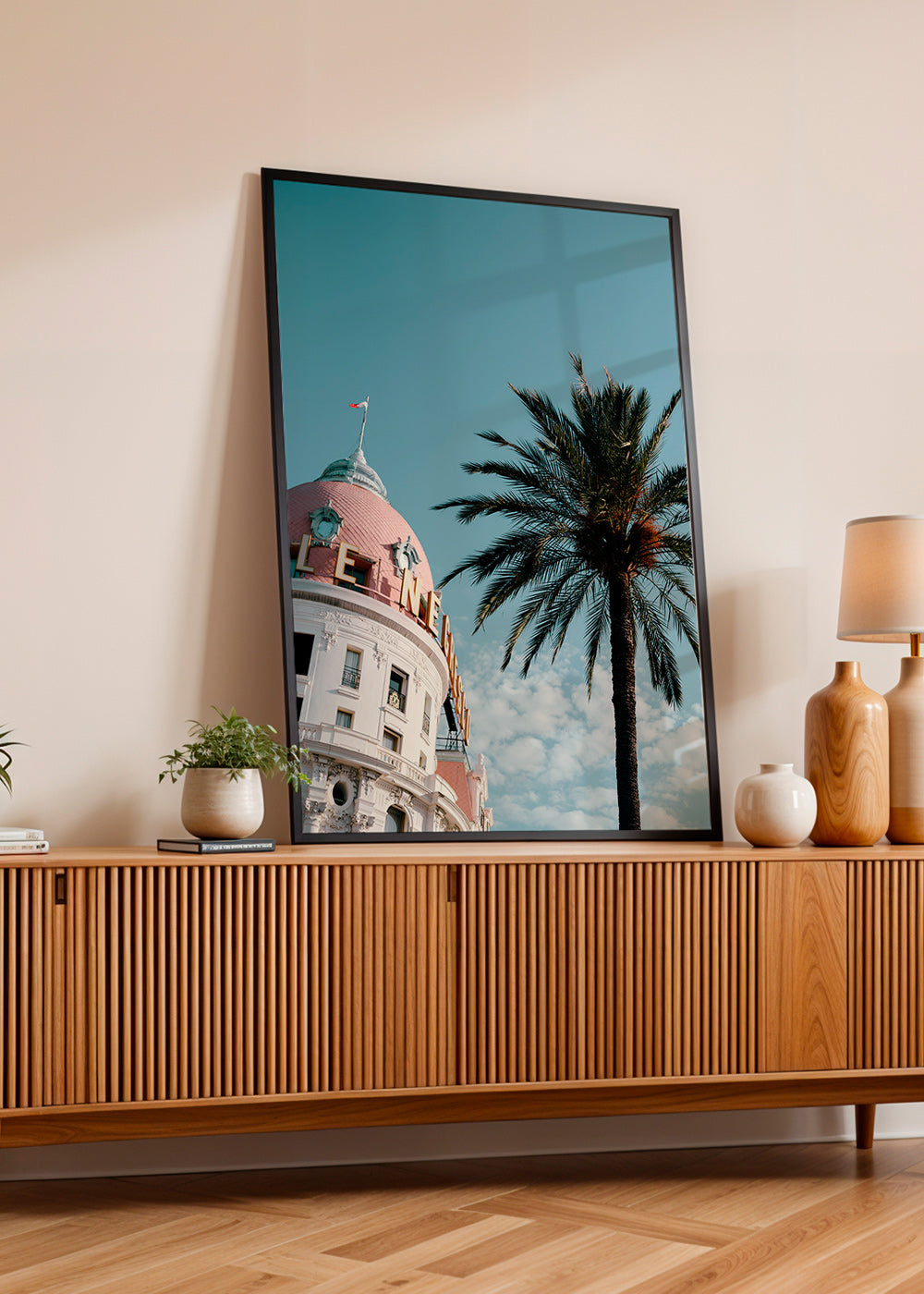 Quadro città Riviera con cupola e palma – Product2