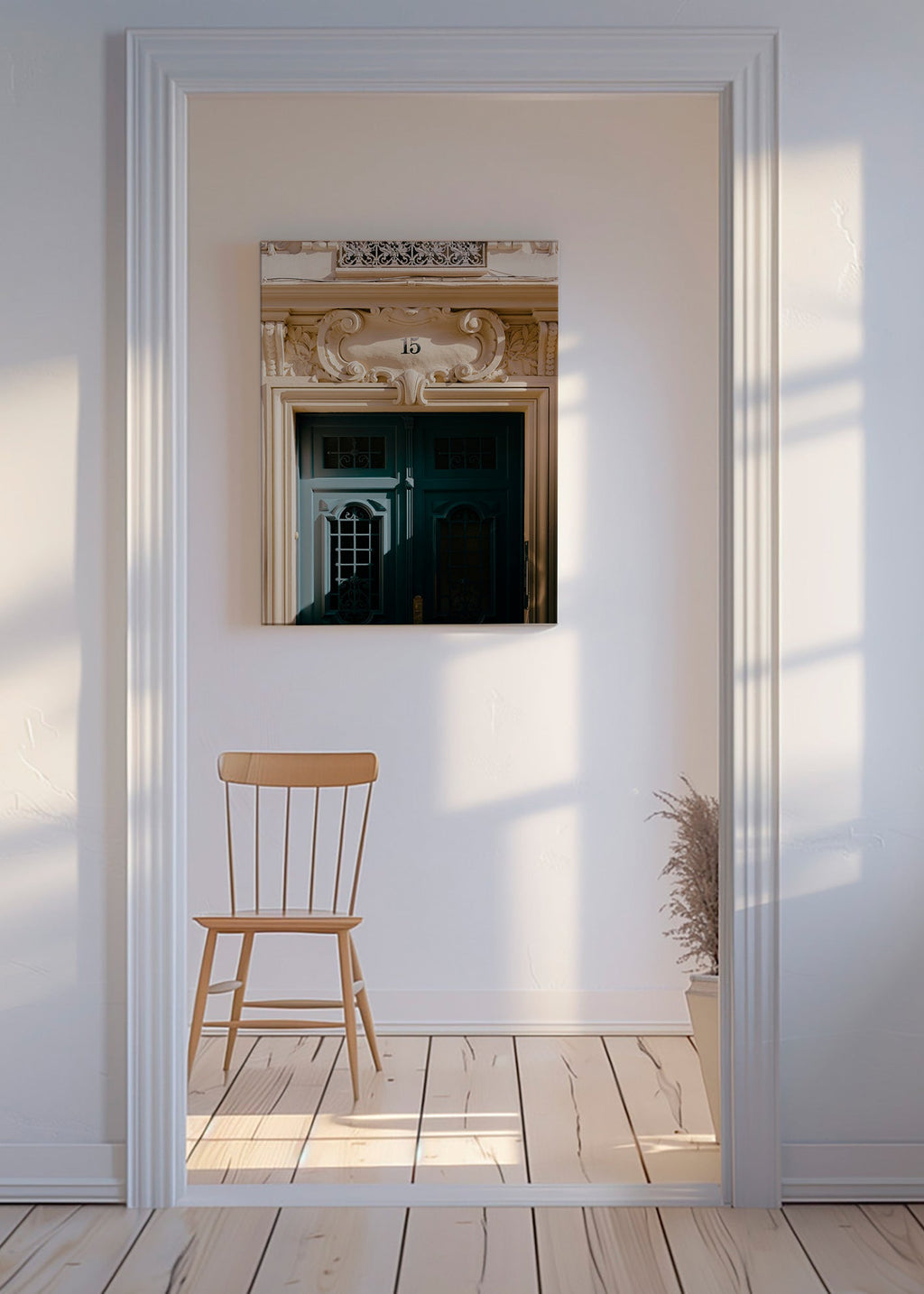 Arte da città: porta verde e numero 15 – Canvas