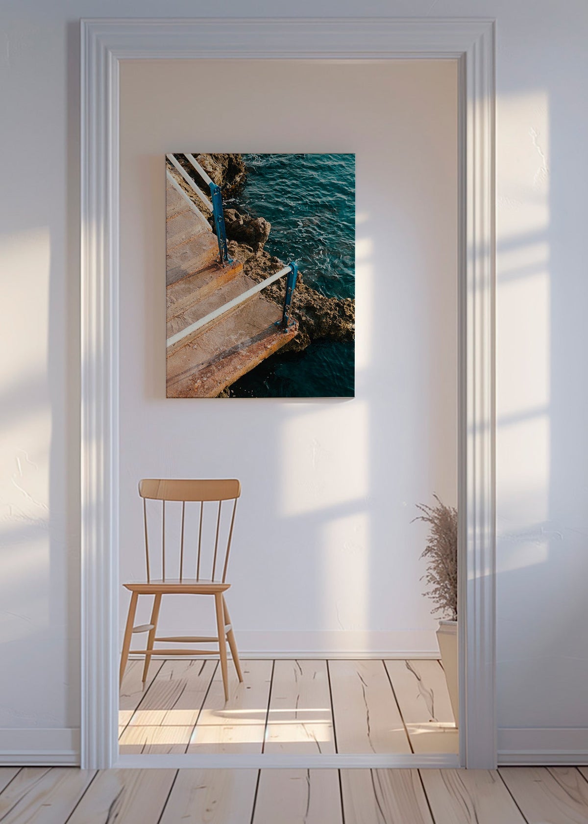 Arte paesaggistica: scala sul mare – Canvas