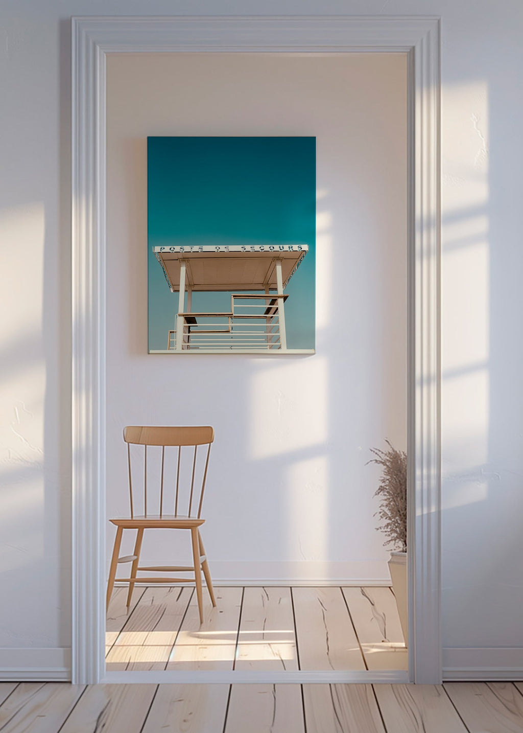 Fotografia torre di salvataggio e cielo – Canvas