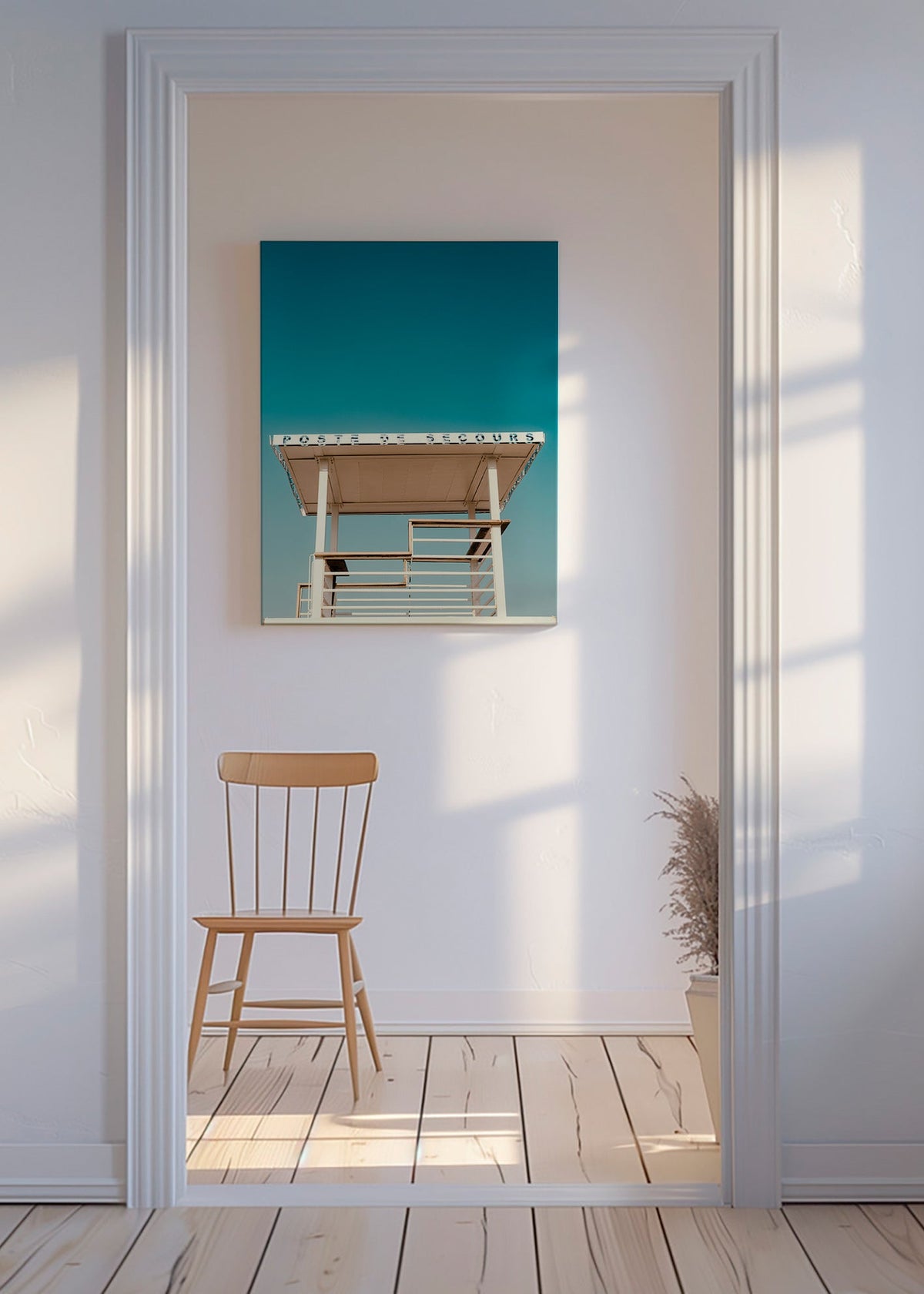 Fotografia torre di salvataggio e cielo – Canvas