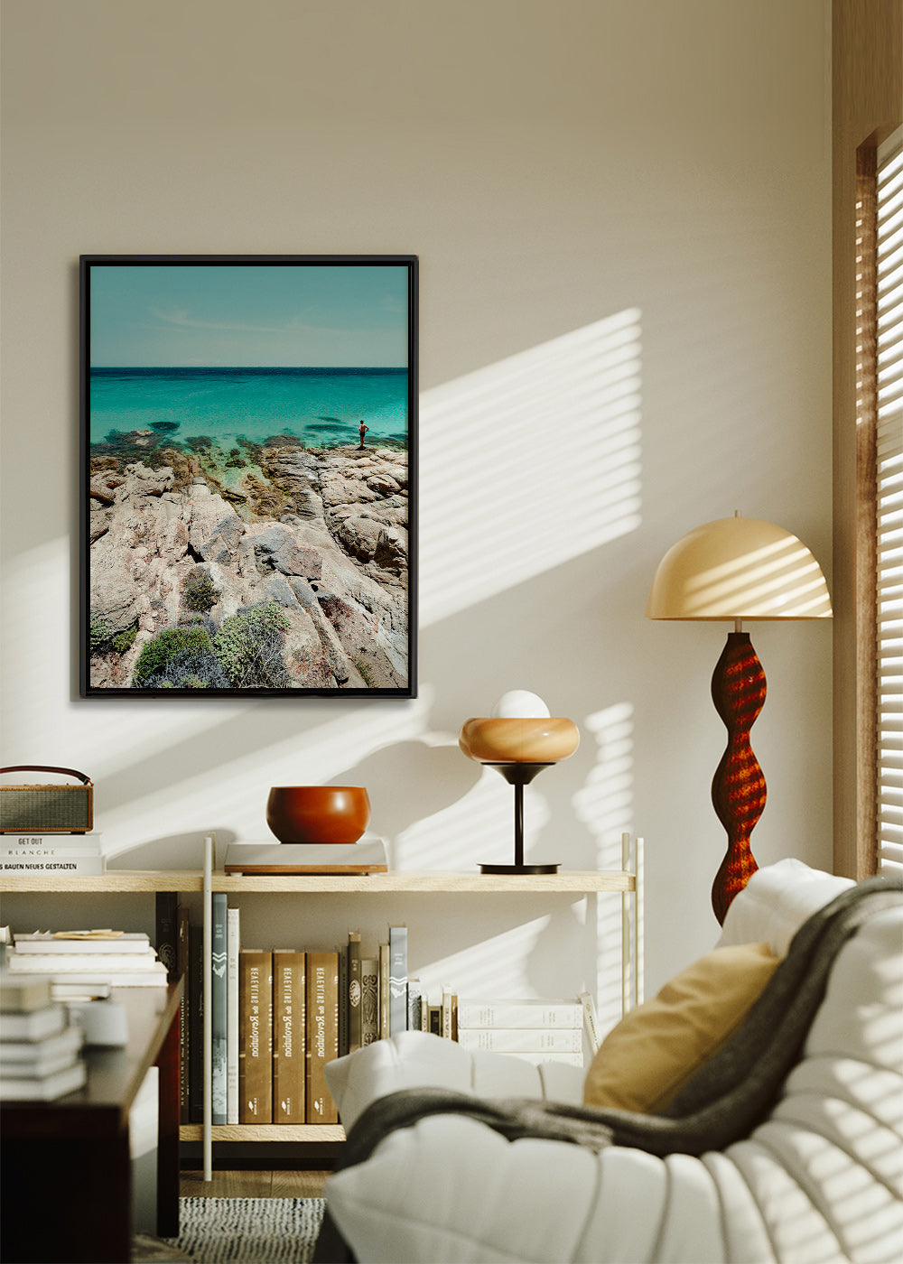 Arte paesaggistica: costa rocciosa e mare turchese – Canvas1