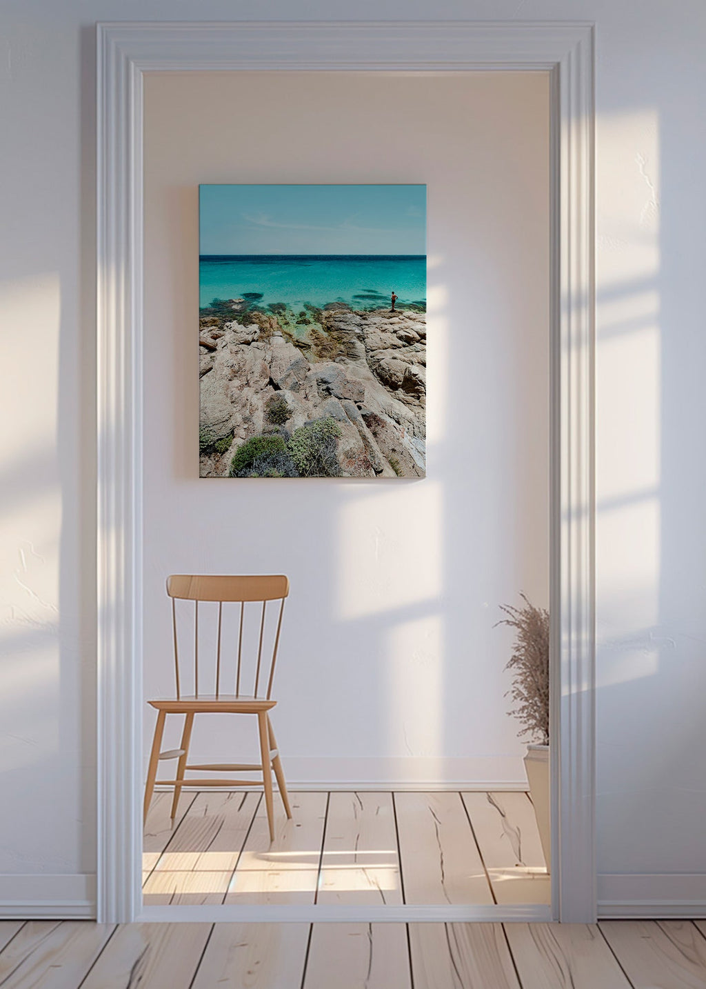 Arte paesaggistica: costa rocciosa e mare turchese – Canvas