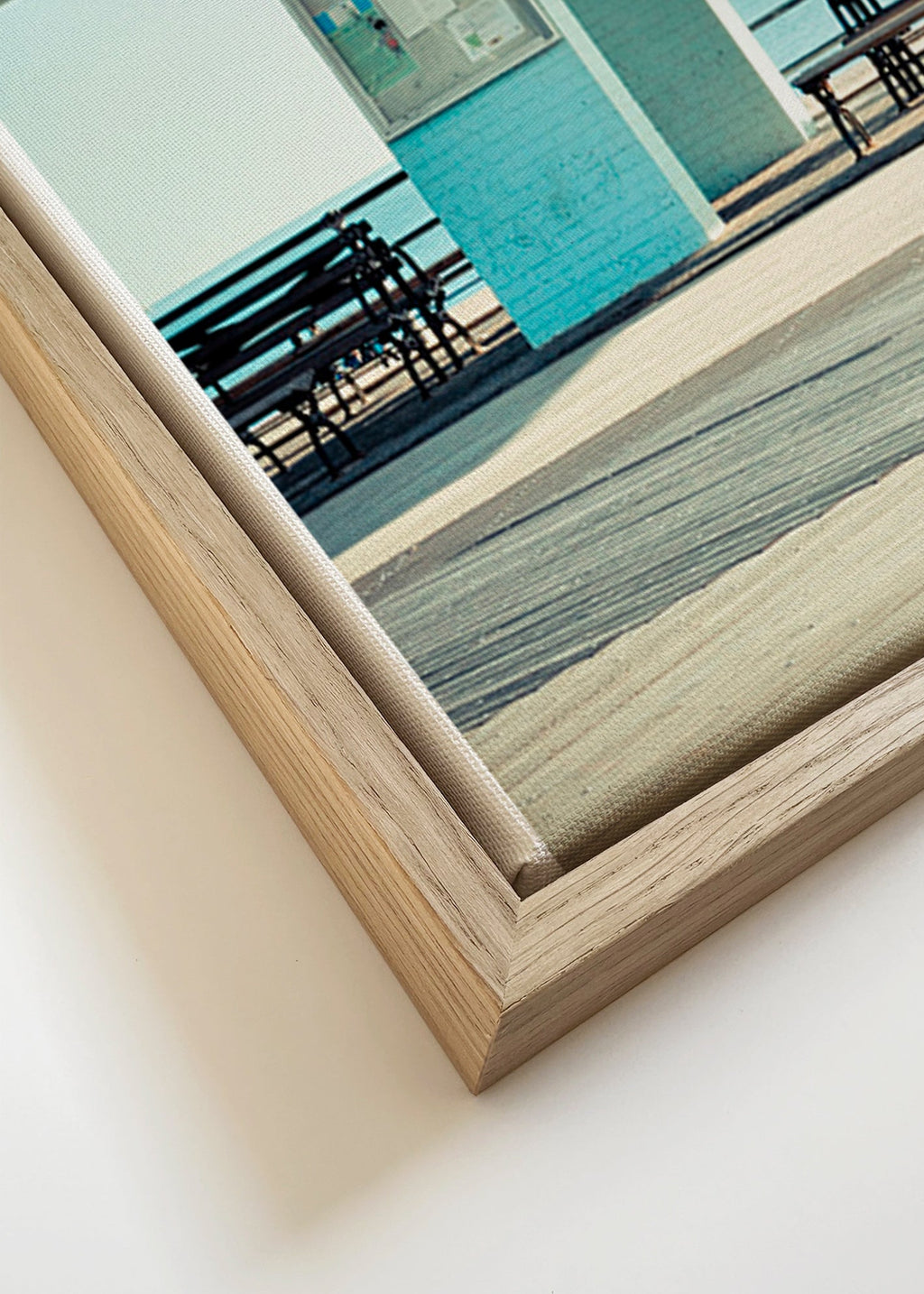 Fotografia del molo con panchina solitaria – Canvas detail