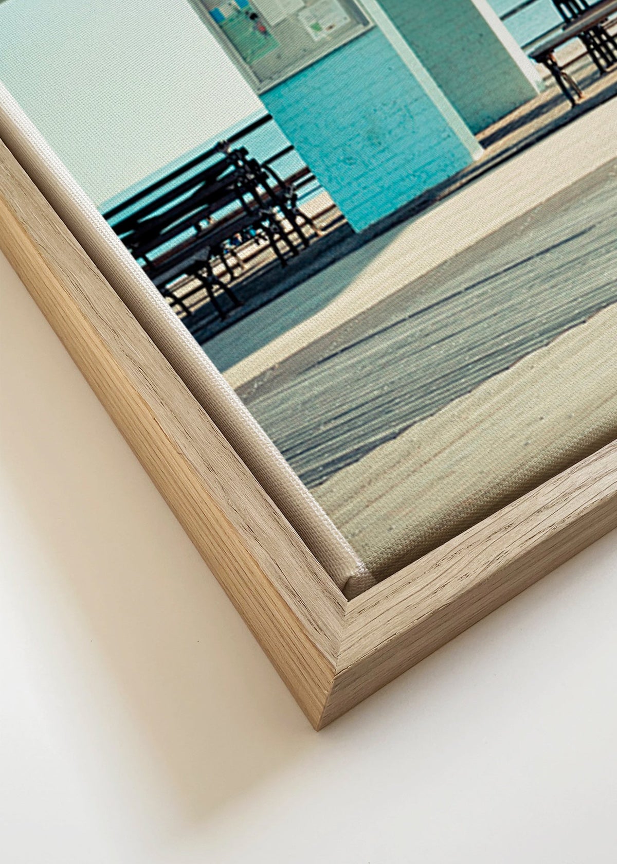 Fotografia del molo con panchina solitaria – Canvas detail