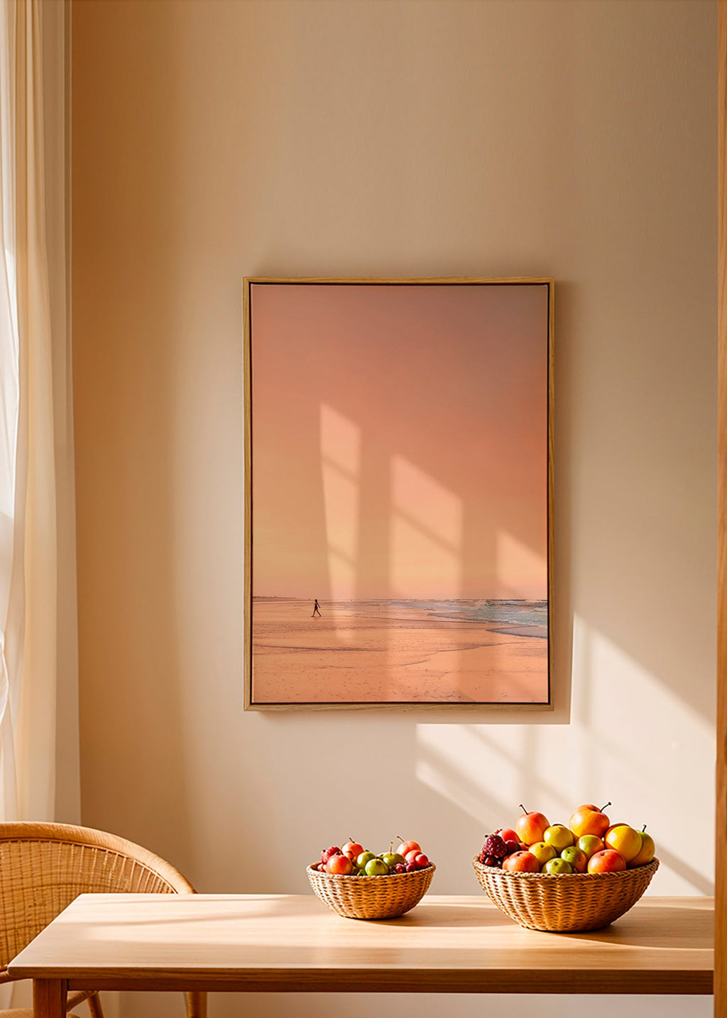 Arte paesaggistica: spiaggia all'alba in toni pastello – Canvas1