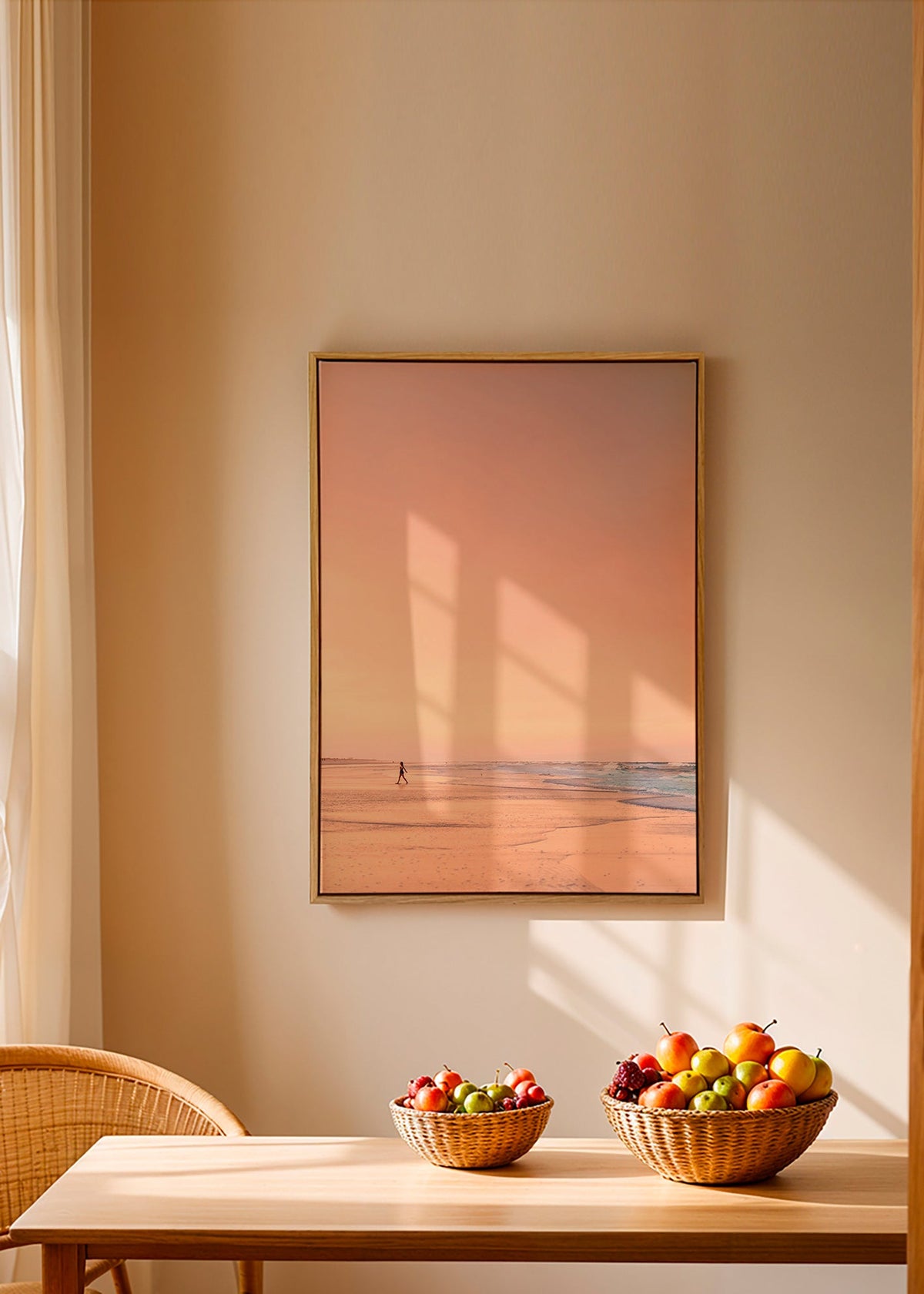 Arte paesaggistica: spiaggia all'alba in toni pastello – Canvas1