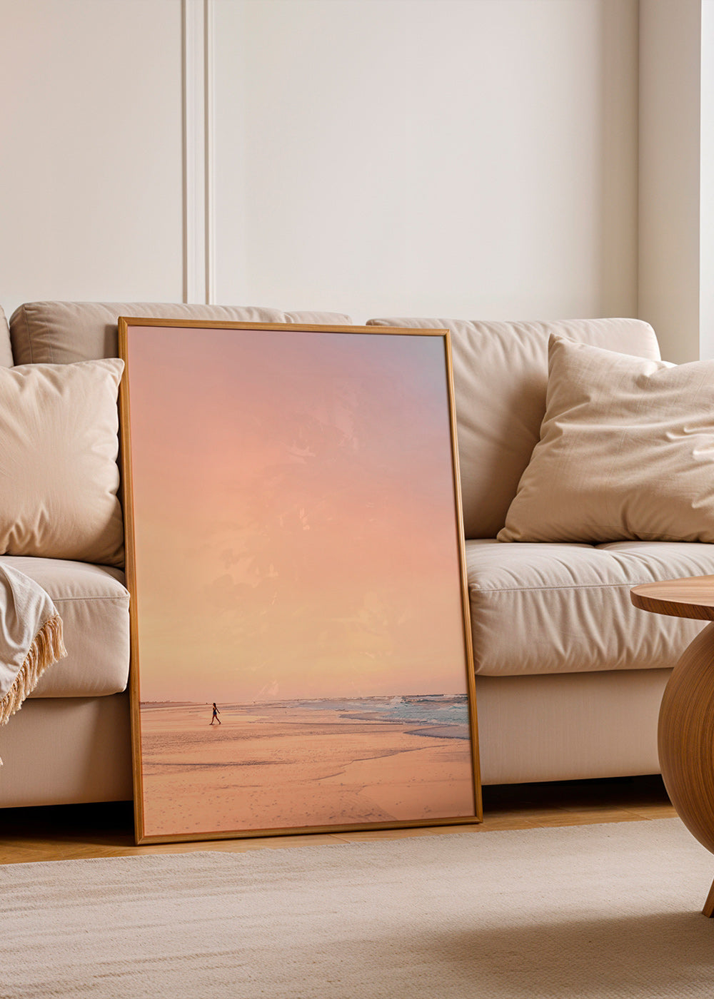 Arte paesaggistica: spiaggia all'alba in toni pastello – Product3