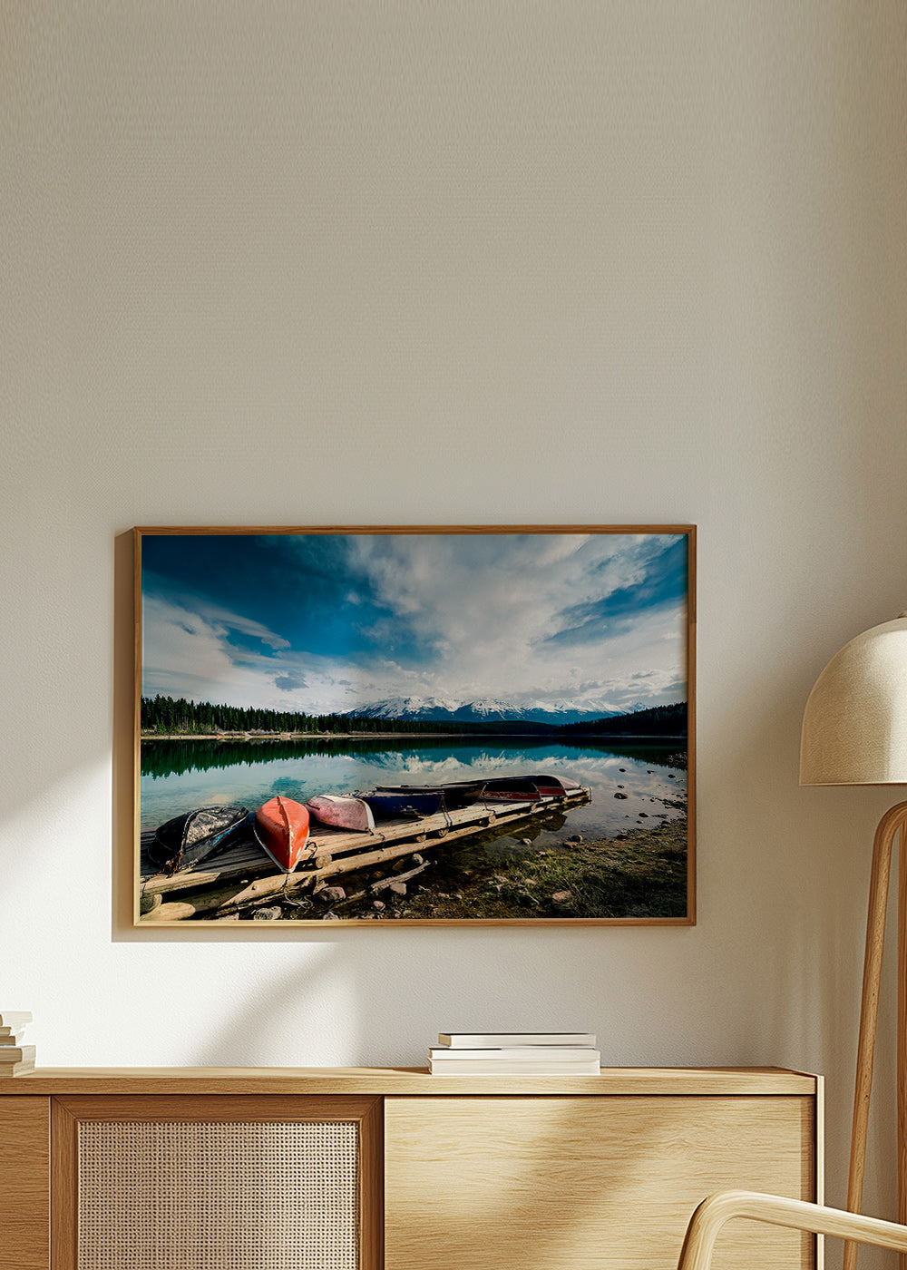 Quadro paesaggio con canoe sul pontile – Product3