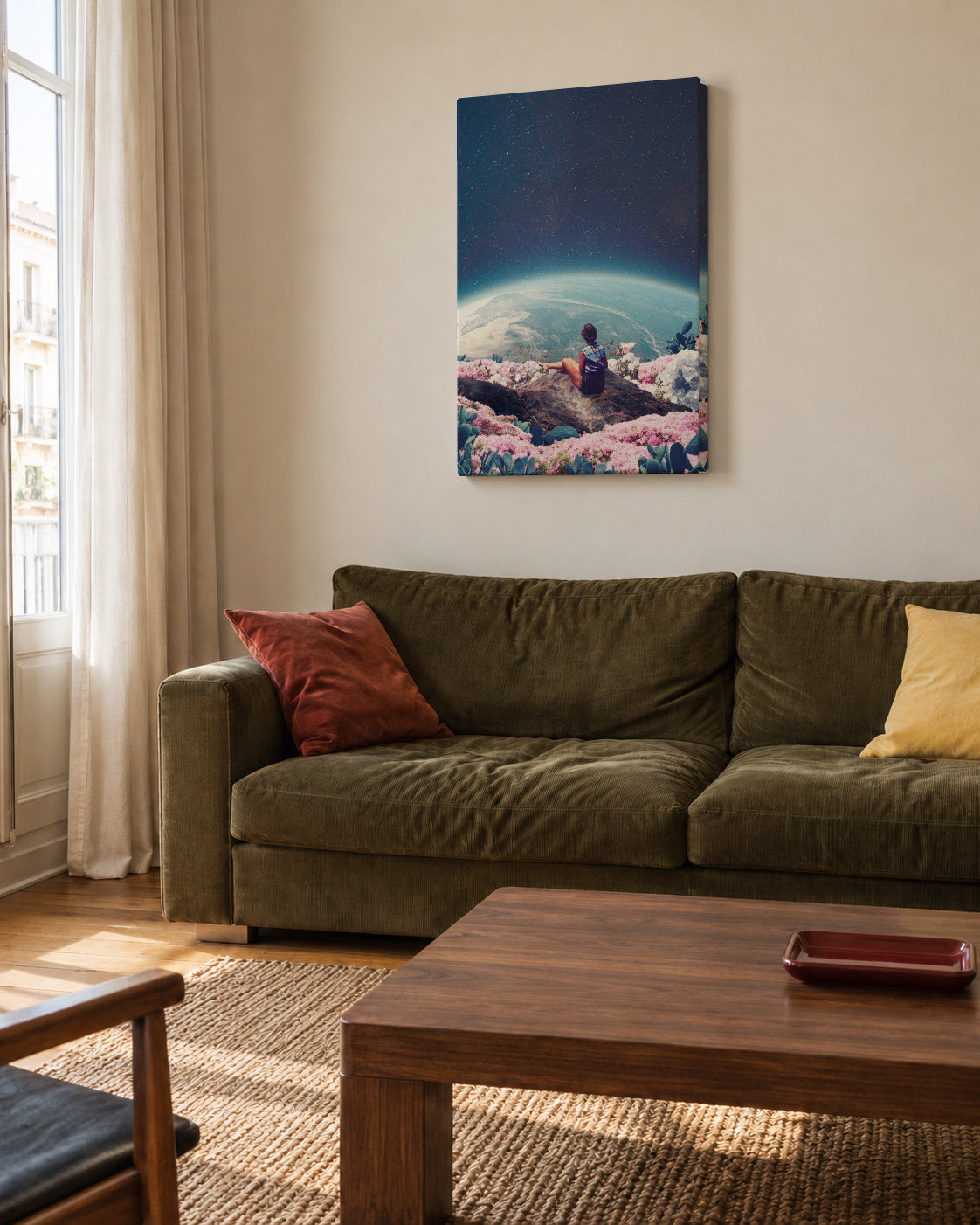 My World Blossomed When I Loved You - Unframed canvas in an interior