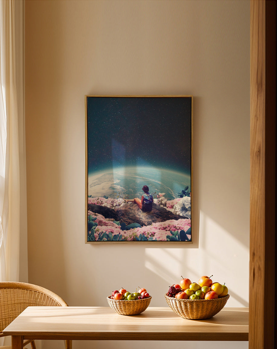 My World Blossomed When I Loved You - Framed canvas in an interior