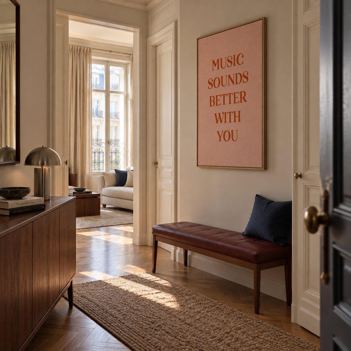 Music sounds better with you - Framed canvas in an interior