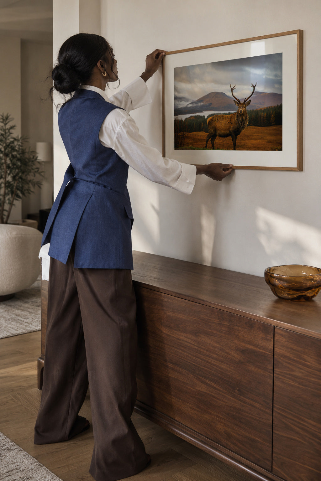 Scottish Stag - Framed poster in an interior