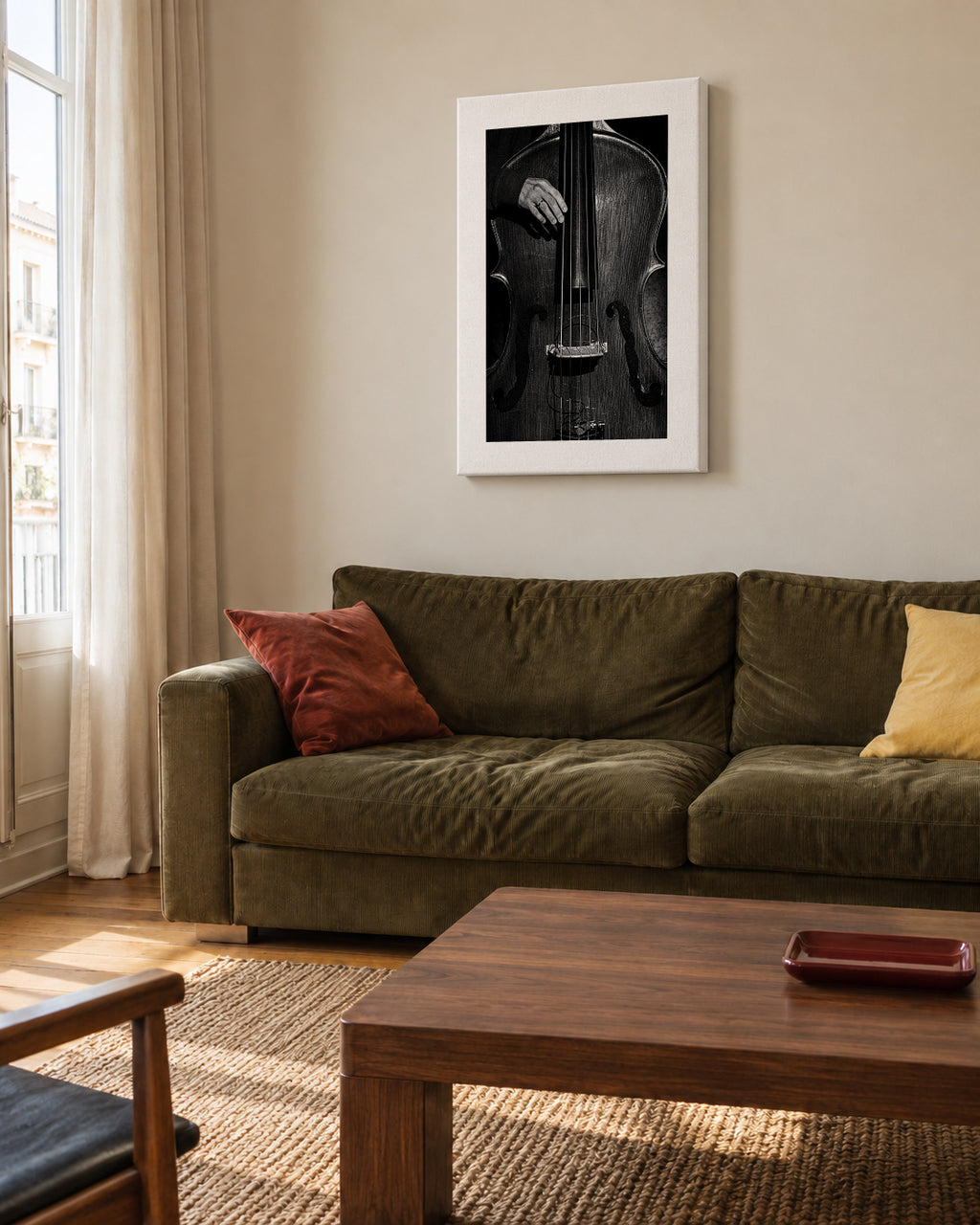 jazz - Unframed canvas in an interior