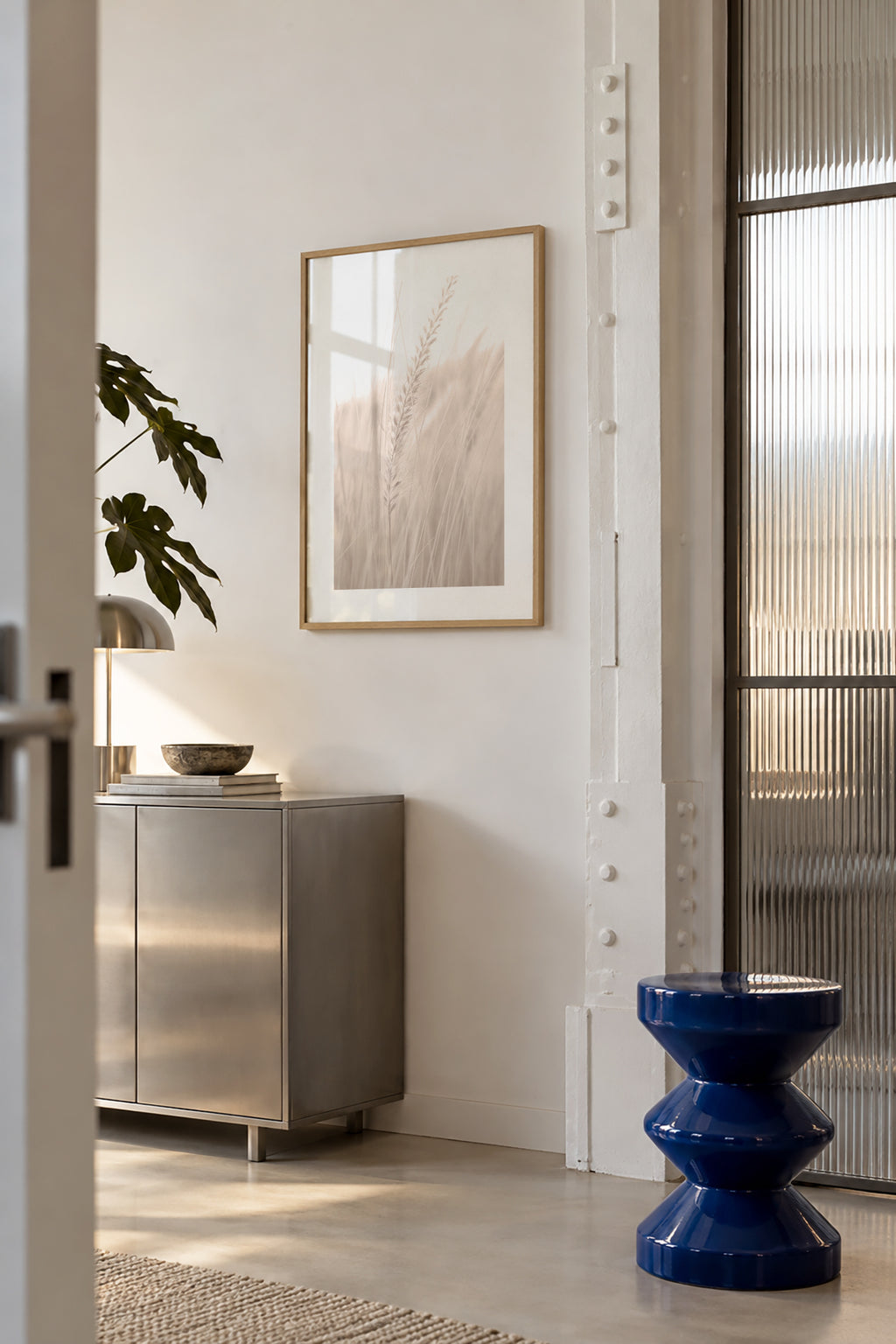 Grass V - Framed poster in an interior