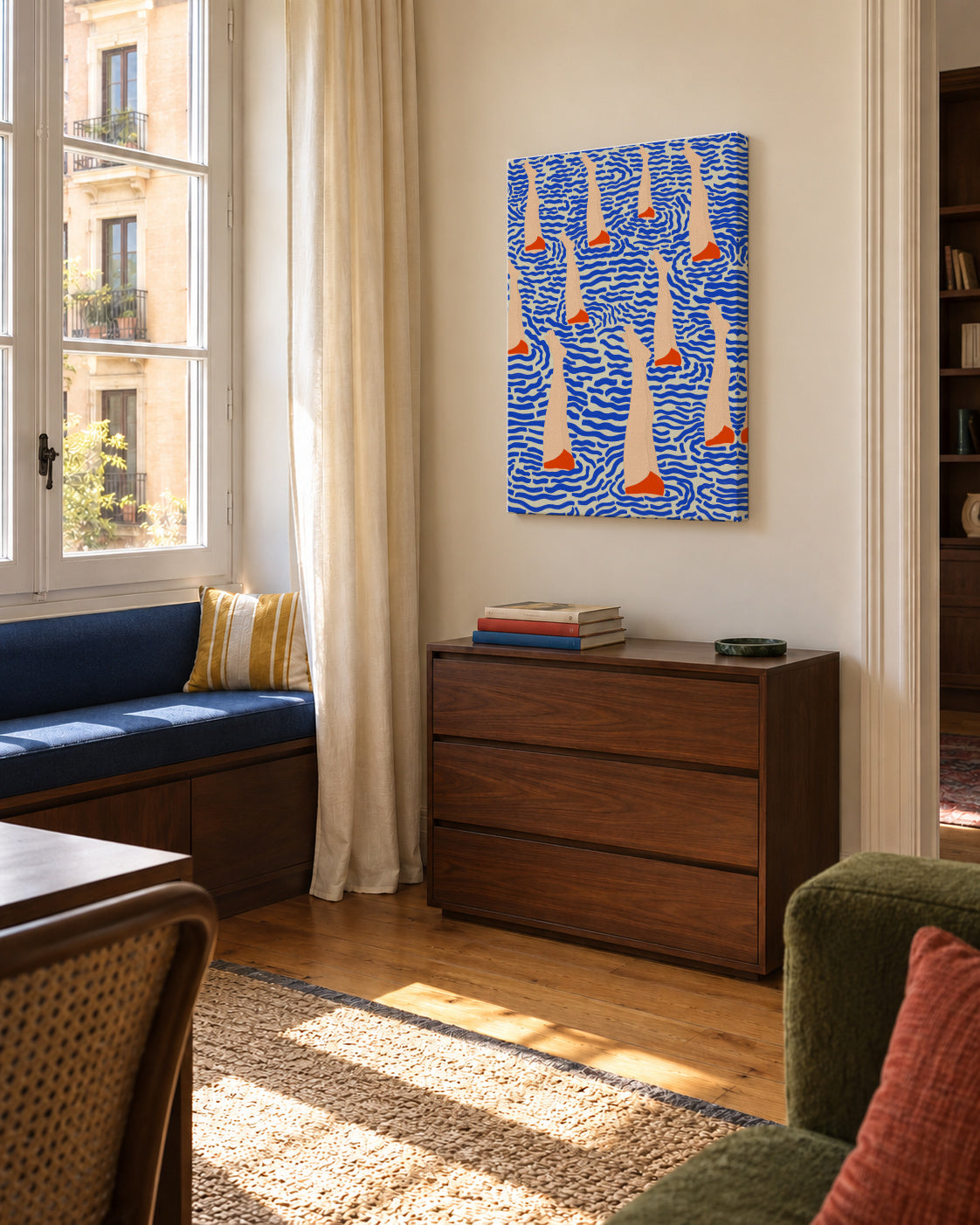 BaApistas - Unframed canvas in an interior