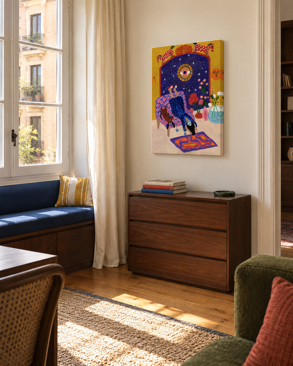 Day off from office - Unframed canvas in an interior
