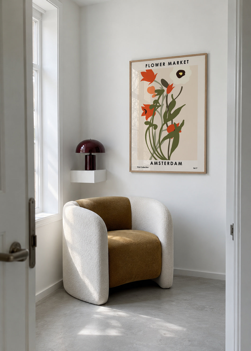 Flower Market Amsterdam - Framed poster in an interior
