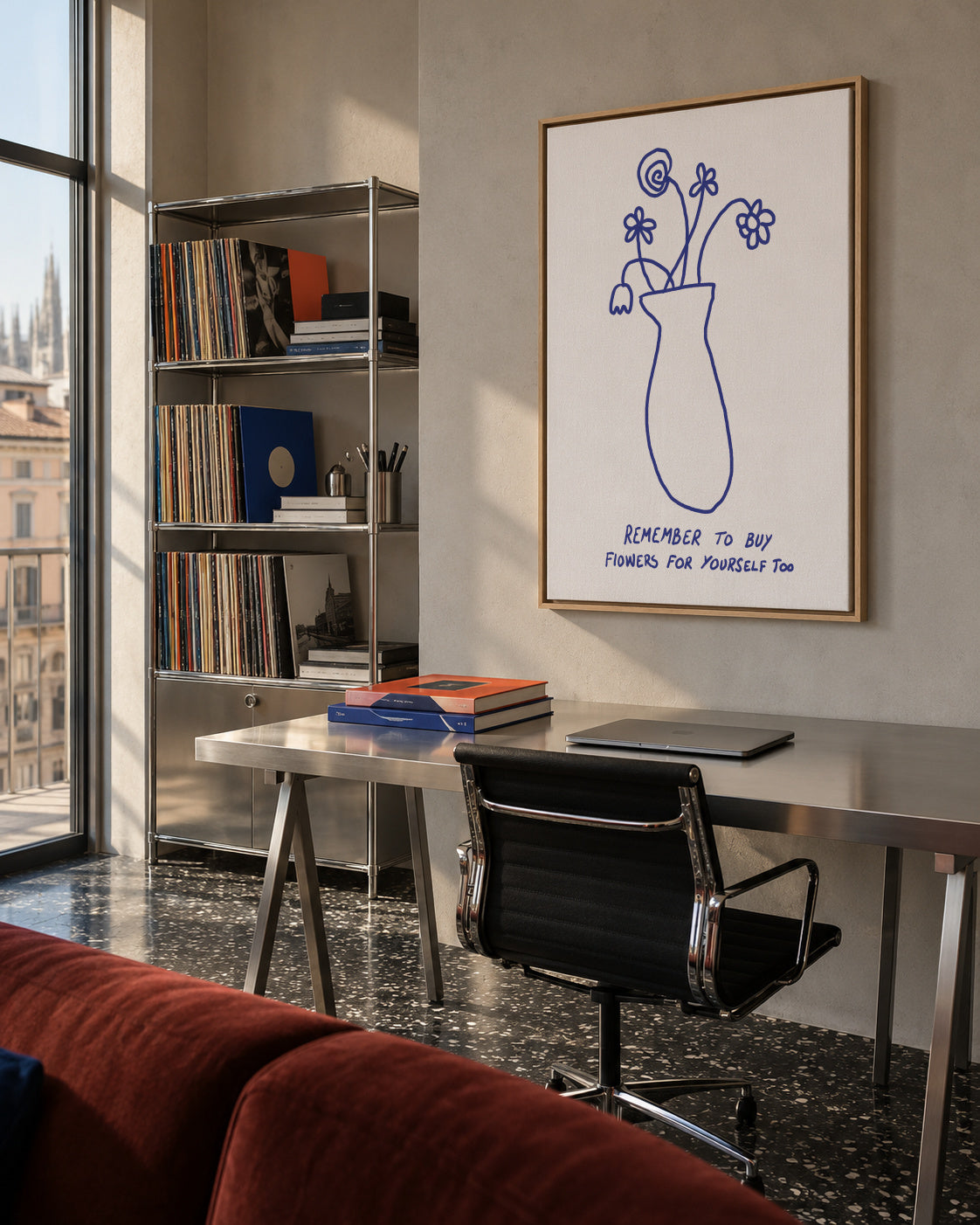 Buy Flowers for Yourself - Framed canvas in an interior