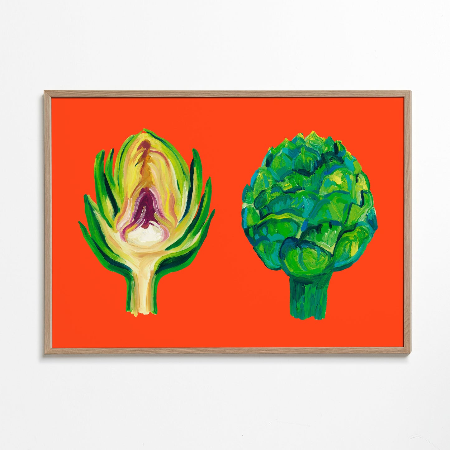 Artichokes On Orange - Alice Straker