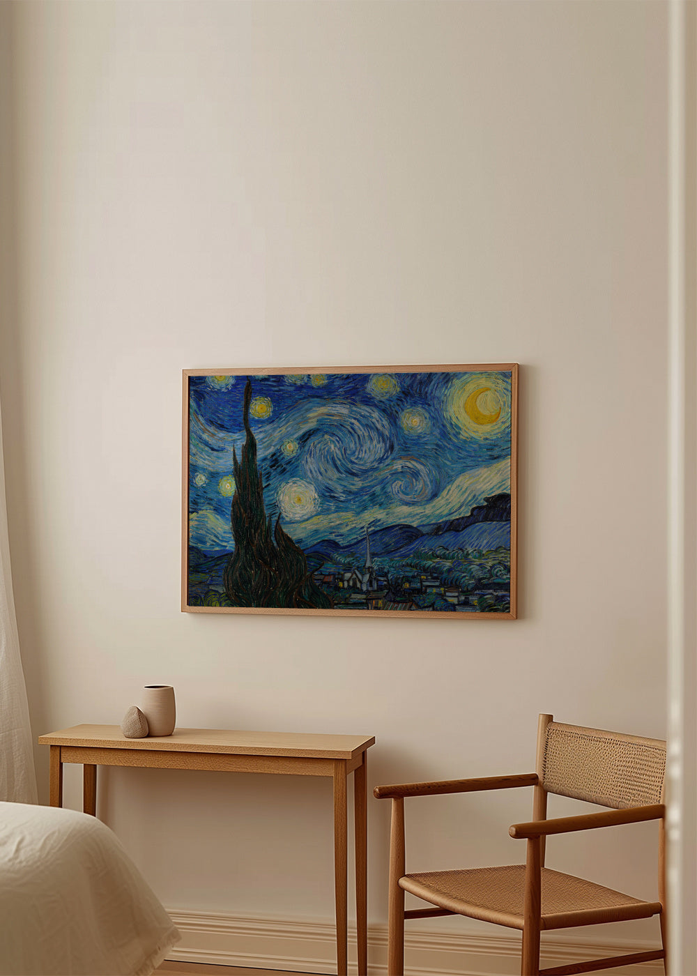 The Starry Night - Van Gogh - Framed poster in an interior