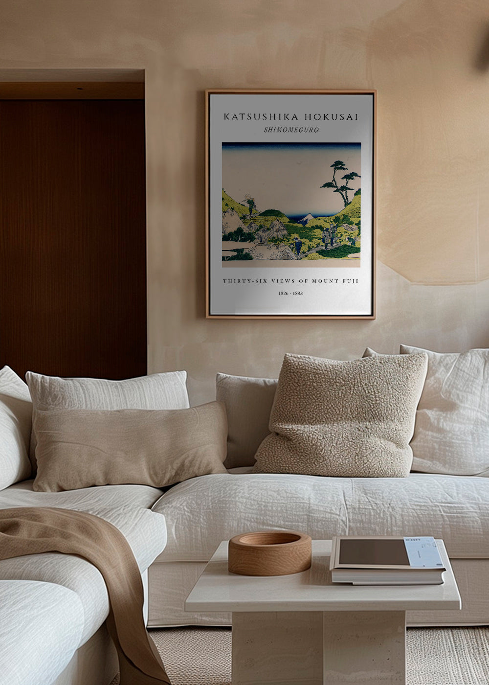 Shimomeguro Exhibition White - Katsushika Hokusai