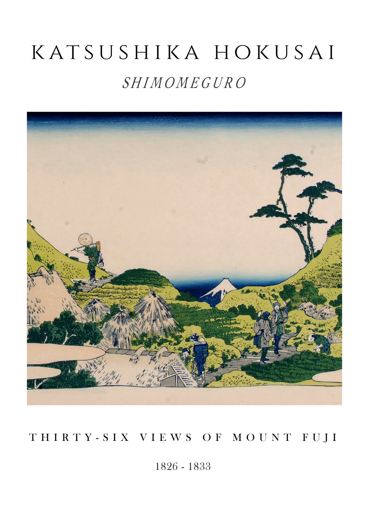 Shimomeguro Exhibition White - Katsushika Hokusai - Unframed art print