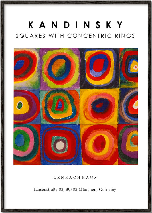 Colour Study - Squares and Concentric Rings Exhibition White - Vasili Kandinsky