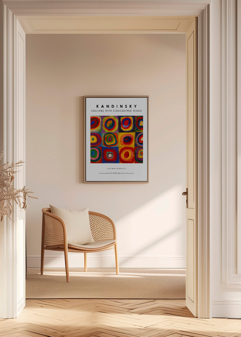 Colour Study - Squares and Concentric Rings Exhibition White - Vasili Kandinsky