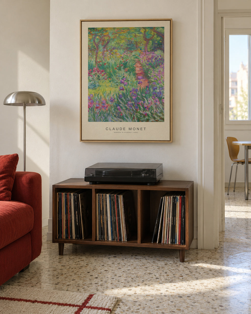 Garden in Giverny (Special Edition) - Claude Monet - Framed canvas in an interior