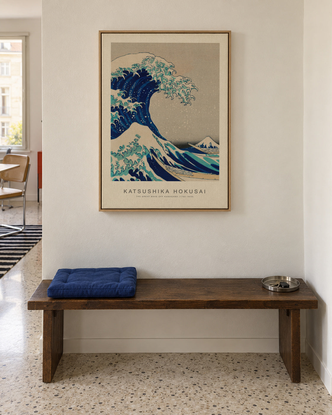 The Great Wave Off Kanagawa (Special Edition) - Katsushika Hokusai - Framed canvas in an interior