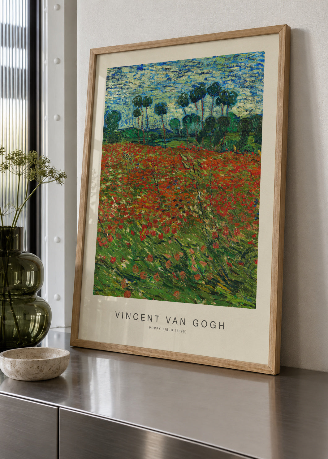 Poppy Field (Special Edition) - Vincent van Gogh - Framed poster in an interior
