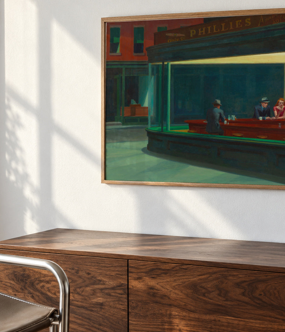 Nighthawks - Edward Hopper - Framed poster detail