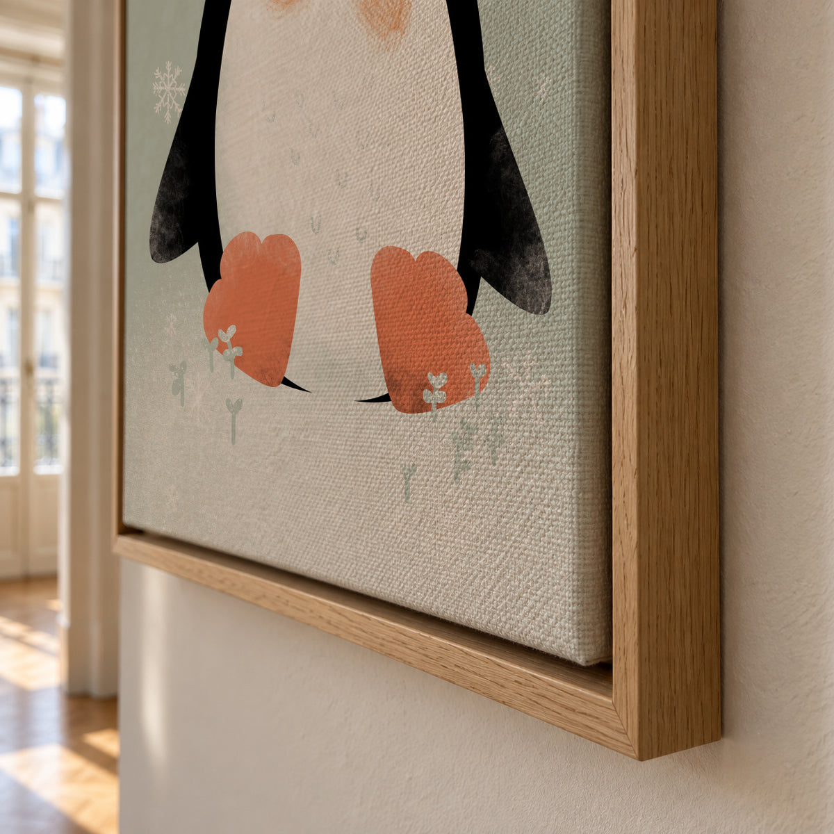 Animignons the Penguin - Framed canvas detail