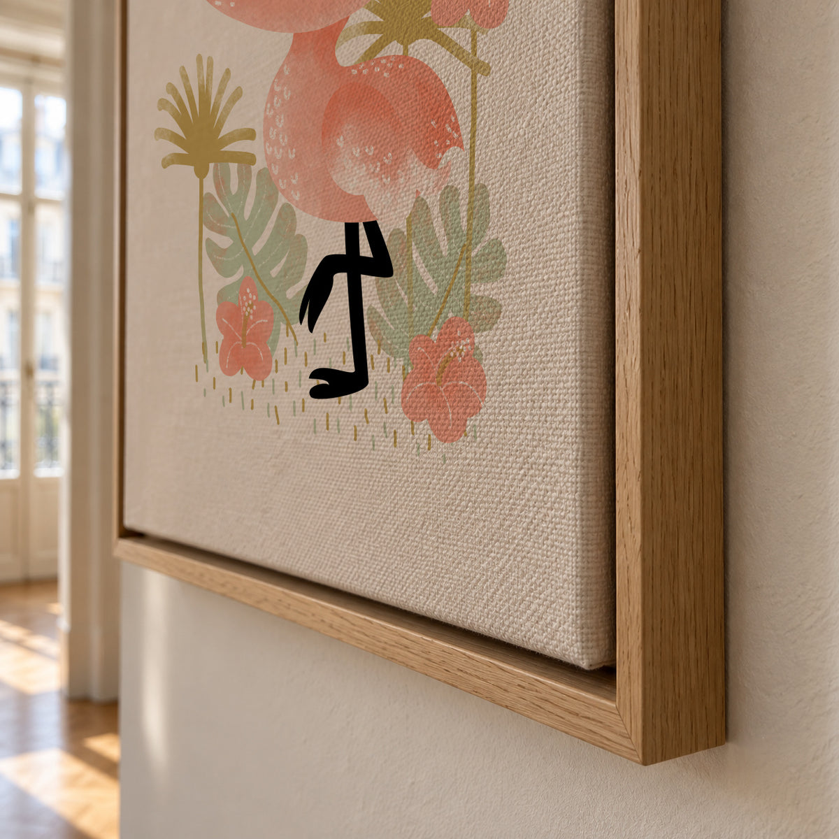 Animignons the Flamingo - Framed canvas detail