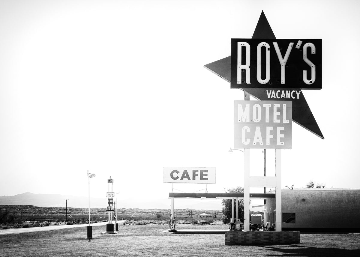 Black Arizona - Route 66 Motel Cafe - Unframed art print