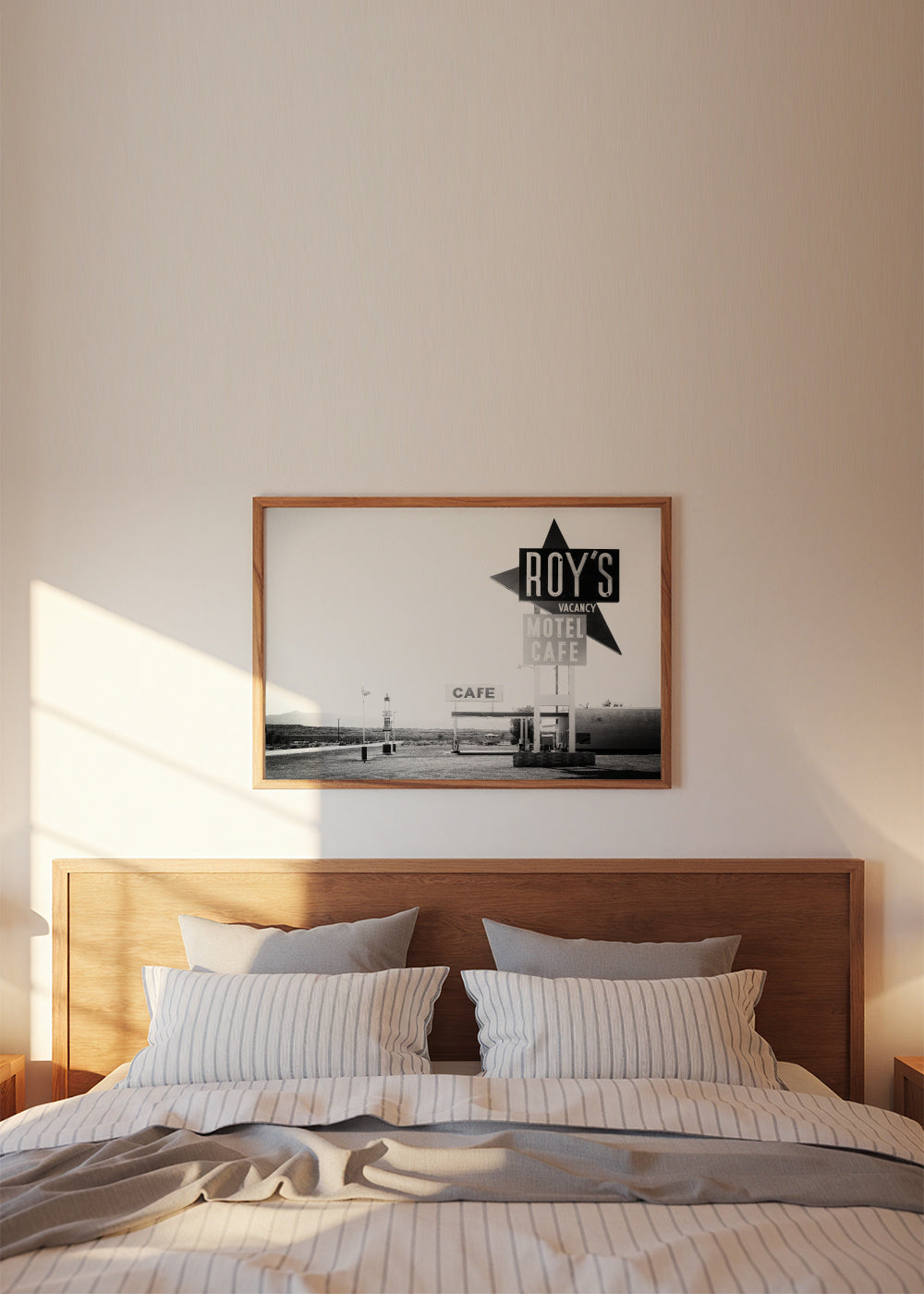 Black Arizona - Route 66 Motel Cafe - Framed poster in an interior